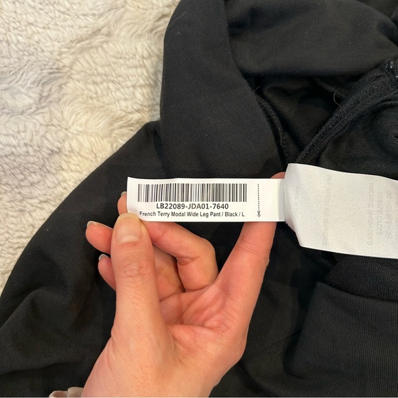 Quince - EUC Black French Terry Modal Wide Leg Palazzo Trouser Pants - Large L - Picture 8 of 9